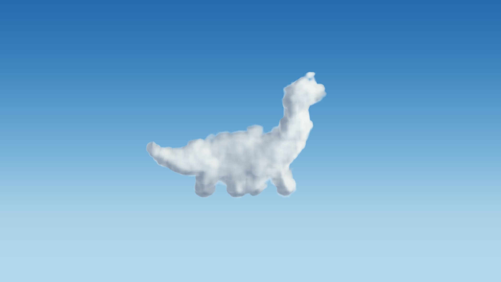 A long-necked dinosaur painted with real cloud brushes in Paint Clouds